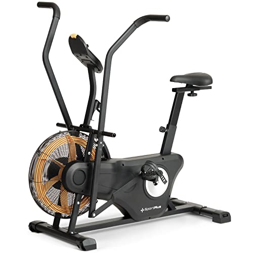 SportPlus Profi Air Bike mit Luftwiderstand für Zuhause, App kompatibel, Heimtrainer für HIIT, Smarter Trainingscomputer, bis 135 kg belastbar